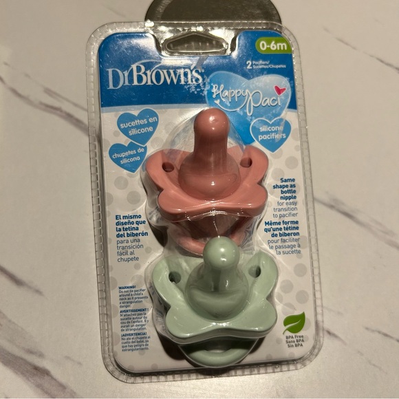Dr. Brown's Other - Dr. Brown's Silicone BPA Free Pacifiers Set (pink and mint) size 0-6M